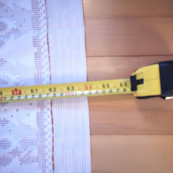 White Lace Tablecloth w/ Christmas Tree Design 64"x 122" Rectangle - Picture 4 of 4